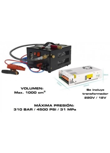 Compresor eléctrico ZASDAR PCP 12v/220v. 300 Bar