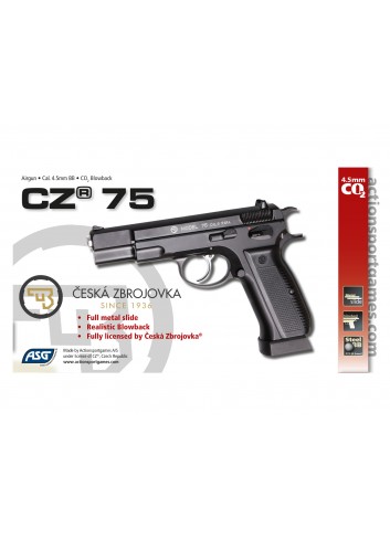 Pistola CZ 75 Blowback - 4,5 mm Co2 Bbs Acero