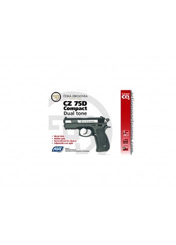 Pistola CZ 75D Compact Duotone corredera metálica - 4,5 mm Co2 Bbs Acero
