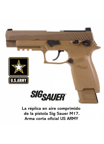 Pistola Sig Sauer M17 ASP Coyote CO2 Blowback 4,5 mm Balines / Bbs Acero