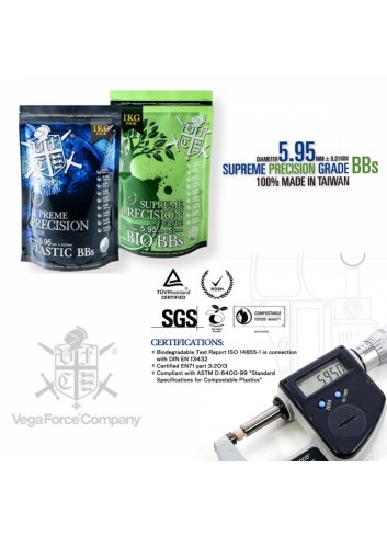 Bbs Vega Force 0,30 BIO bolsa 3335 bolas blancas - 6 mm VFC