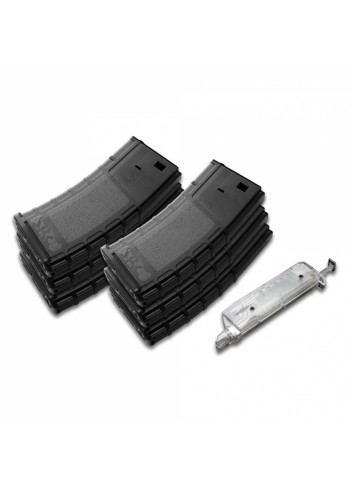 Set 6 cargadores plástico Low Cap 70 tiros + BB Loader SR4 Series