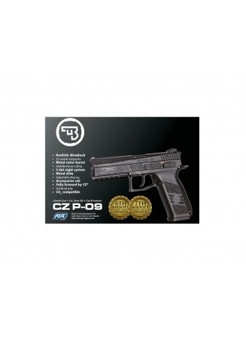 Pistola CZ P-09 FDE Duotone incluye maletin - 6 mm GBB / Co2