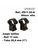 Monturas Zasdar Altura Alta   Ø25 mm / raíl 9 - 11 mm