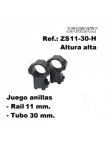 Monturas Zasdar Altura Alta  Ø30 mm  raíl 9-11 mm