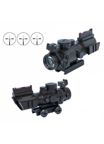 Visor compacto 30mm Zasdar 4x32 mm. Ret. iluminada