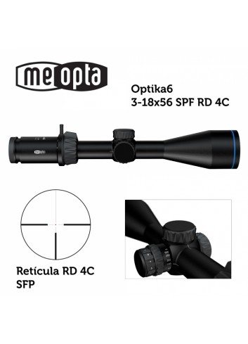 Visor 30mm Meopta MeoPro Optika6 3-18x56 SFP - RD 4C