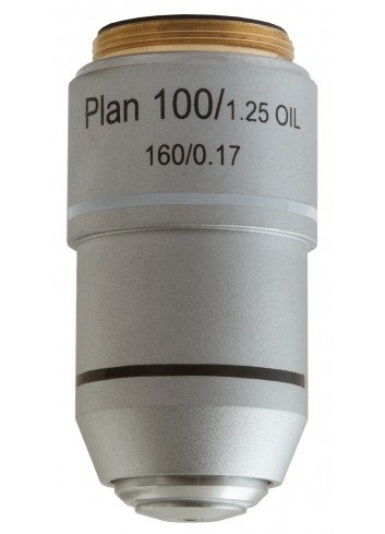 Objetivo plano acromático Levenhuk MED 100x