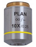 Objetivo plano acromático Levenhuk MED 10x corregido al infinito
