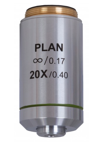 Objetivo plano acromático Levenhuk MED 20x corregido al infinito