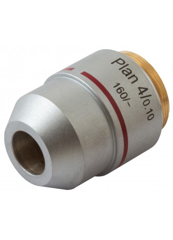 Objetivo plano acromático Levenhuk MED 4x