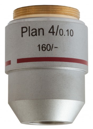 Objetivo plano acromático Levenhuk MED 4x