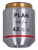 Objetivo plano acromático Levenhuk MED 4x corregido al infinito