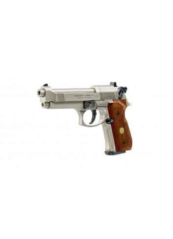 Pistola CO2 Beretta M92FS Nickel-Madera Full Metal 4,5mm Pellet
