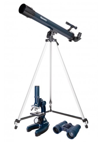 Kit Discovery Scope 3 con libro, telescopio, microscopio y prismáticos
