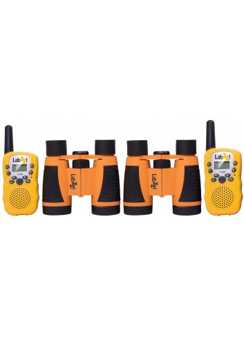 Kit de walkie-talkie y prismáticos Levenhuk LabZZ WTT10 (naranja)