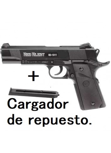 Kit pistola Gamo Red Alert-1911 Blowback CO2 + cargador de repuesto