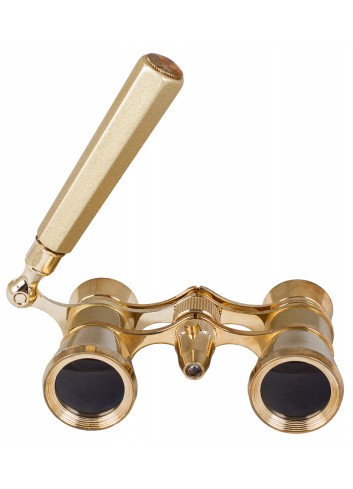 Prismáticos para ópera Levenhuk Broadway 325N (impertinentes dorados con luz LED)