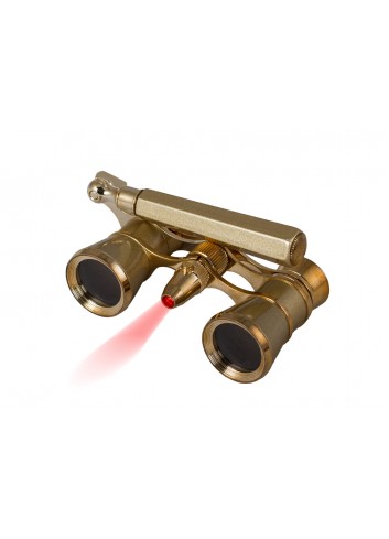 Prismáticos para ópera Levenhuk Broadway 325N (impertinentes dorados con luz LED)
