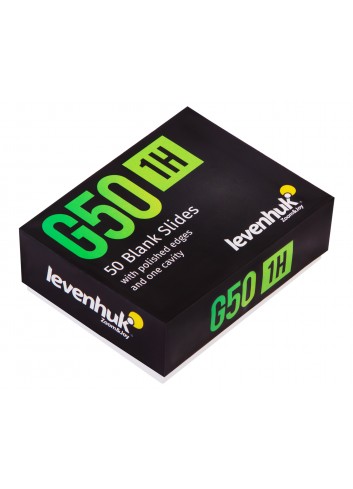 Portaobjetos vacíos de una cavidad Levenhuk G50 1H, 50 unidades
