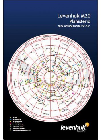 Planisferio Levenhuk M20 (para latitud norte 45°–63°)